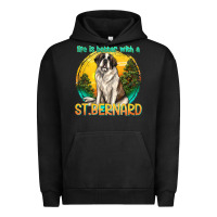 Pigment Black life is better with a st.bernard Urban Hoodie - texasbilliewilder