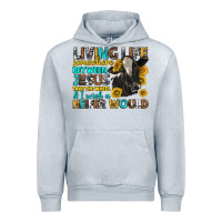 Heather Grey living life somewhere between jesus Urban Hoodie - texasbilliewilder