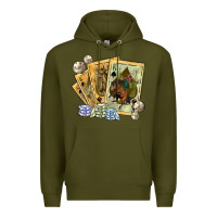 Army Green western rodeo playing cards tbw Premium Hoodie - texasbilliewilder