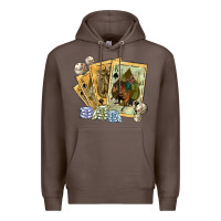 Coffee western rodeo playing cards tbw Premium Hoodie - texasbilliewilder