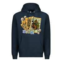 Navy western rodeo playing cards tbw Premium Hoodie - texasbilliewilder