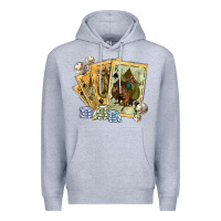 Heather Grey western rodeo playing cards tbw Premium Hoodie - texasbilliewilder