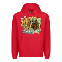 Red western rodeo playing cards tbw Premium Hoodie - texasbilliewilder