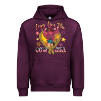 Mauve Wine long live the cowgirl Urban Hoodie - texasbilliewilder