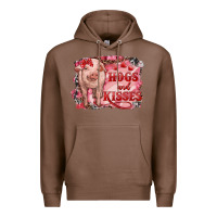 Chestnut Valentines Day Pig Hogs And Kisses Premium Hoodie - RanaPortraitStore