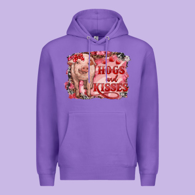 Premium Hoodie Valentines Day Pig Hogs And Kisses