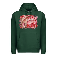 Sports Green Valentines Day Pig Hogs And Kisses Premium Hoodie - RanaPortraitStore