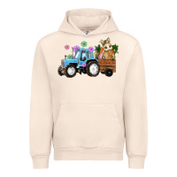 Sandshell Happy Easter Tractor with Bunny Flowers and Carrot Urban Hoodie - RanaPortraitStore