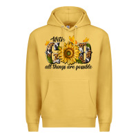 Antique Gold with god all things are possible Premium Hoodie - texasbilliewilder