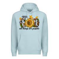 Blue Mist with god all things are possible Premium Hoodie - texasbilliewilder