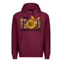 Burgundy with god all things are possible Premium Hoodie - texasbilliewilder