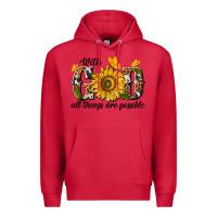 Cardinal with god all things are possible Premium Hoodie - texasbilliewilder