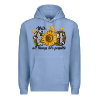 Colony Blue with god all things are possible Premium Hoodie - texasbilliewilder