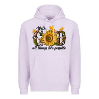 Lilac with god all things are possible Premium Hoodie - texasbilliewilder