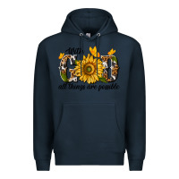 Navy with god all things are possible Premium Hoodie - texasbilliewilder