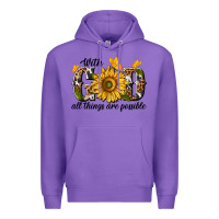 Purple with god all things are possible Premium Hoodie - texasbilliewilder
