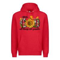 Red with god all things are possible Premium Hoodie - texasbilliewilder