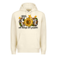 Sandshell with god all things are possible Premium Hoodie - texasbilliewilder