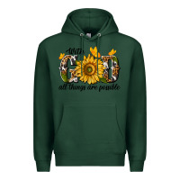 Sports Green with god all things are possible Premium Hoodie - texasbilliewilder