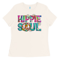 Bone hippie soul with tie dye and flowers Ladies Tee - Artiststas