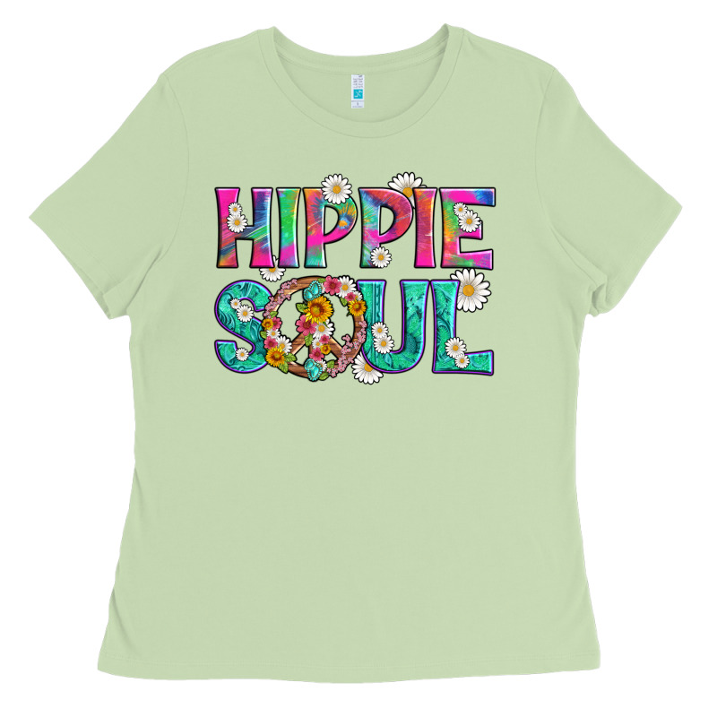Hippie Soul With Tie Dye And Flowers Ladies Tee by Artiststas | Teevron