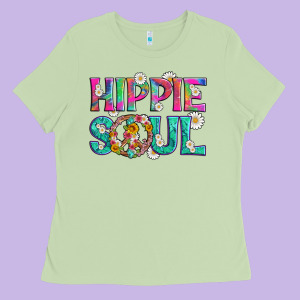 Hippie Soul With Tie Dye And Flowers Ladies Tee Designed By Artiststas