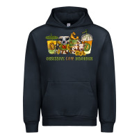Navy Obsessive cow disorder coffee cups Urban Hoodie - texasbilliewilder