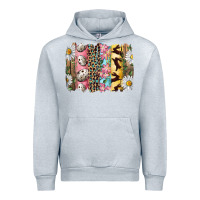 Heather Grey Easter Brushstroke With Quail Eggs Daisy And Bunny Urban Hoodie - RanaPortraitStore