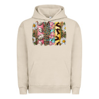 Pigment French Oak Easter Brushstroke With Quail Eggs Daisy And Bunny Urban Hoodie - RanaPortraitStore