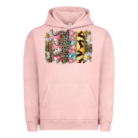Pigment Salmon Easter Brushstroke With Quail Eggs Daisy And Bunny Urban Hoodie - RanaPortraitStore