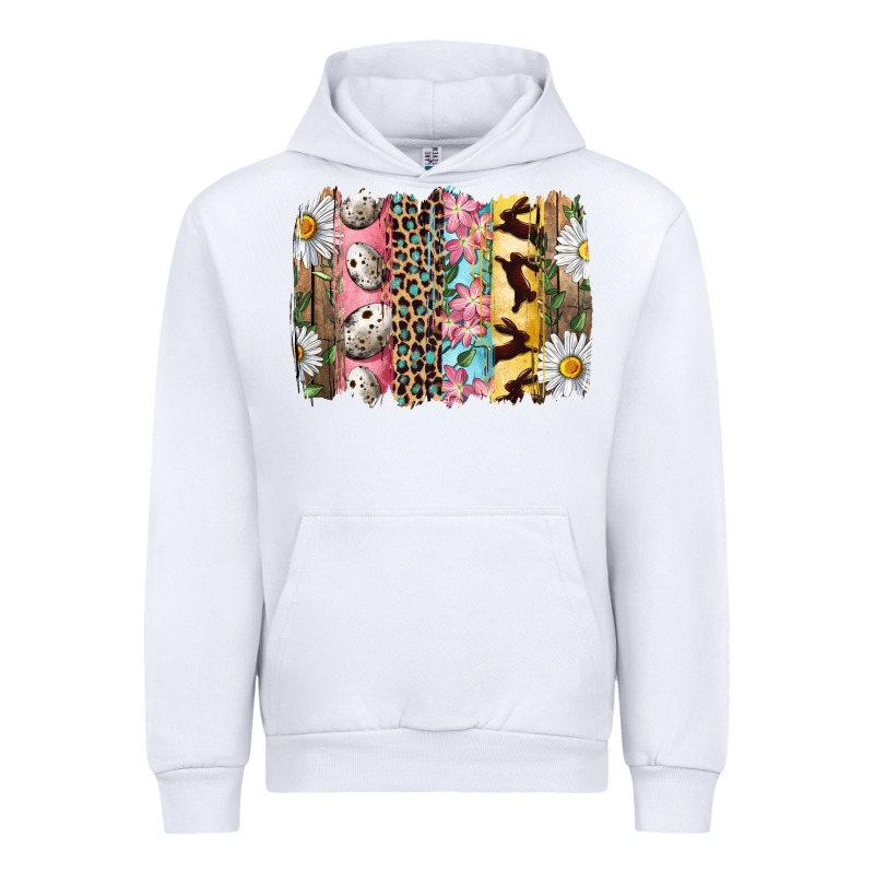 Easter Brushstroke With Quail Eggs Daisy And Bunny Urban Hoodie by RanaPortraitStore | Teevron