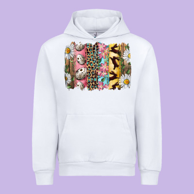 Urban Hoodie Easter Brushstroke With Quail Eggs Daisy And Bunny