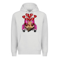 Dove Grey Valentine's day tedybear truck Premium Hoodie - RanaPortraitStore