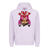 Lilac Valentine's day tedybear truck Premium Hoodie - RanaPortraitStore