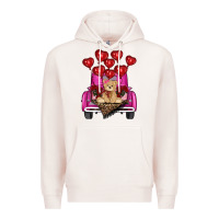 Pale Pink Valentine's day tedybear truck Premium Hoodie - RanaPortraitStore
