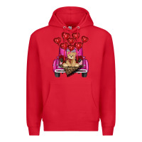 Red Valentine's day tedybear truck Premium Hoodie - RanaPortraitStore