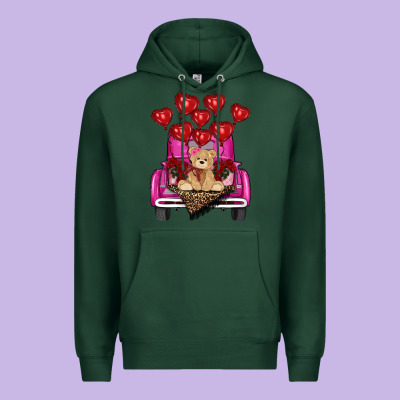 Premium Hoodie Valentine's day tedybear truck