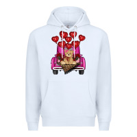 White Valentine's day tedybear truck Premium Hoodie - RanaPortraitStore