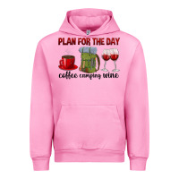 Fuchsia Pink Plan for the day coffee camping wine Urban Hoodie - texasbilliewilder