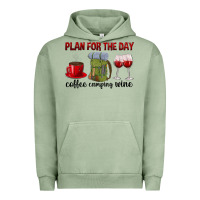 Pigment Oil Green Plan for the day coffee camping wine Urban Hoodie - texasbilliewilder