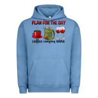 Pigment Pebble Blue Plan for the day coffee camping wine Urban Hoodie - texasbilliewilder