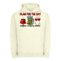 Pigment Pistachio Plan for the day coffee camping wine Urban Hoodie - texasbilliewilder