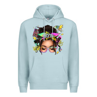 Blue Mist 90s messy bun Premium Hoodie - texasbilliewilder