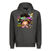 Charcoal Heather 90s messy bun Premium Hoodie - texasbilliewilder