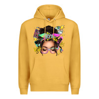 Mustard 90s messy bun Premium Hoodie - texasbilliewilder