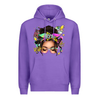 Purple 90s messy bun Premium Hoodie - texasbilliewilder