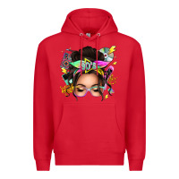 Red 90s messy bun Premium Hoodie - texasbilliewilder