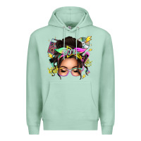 Seafoam 90s messy bun Premium Hoodie - texasbilliewilder