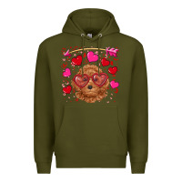 Army Green valentine's day toy poodle Premium Hoodie - RanaPortraitStore
