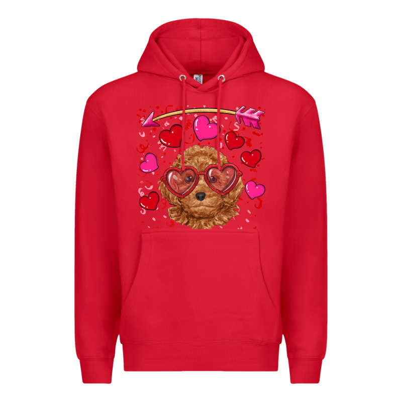 Valentine's Day Toy Poodle Premium Hoodie by RanaPortraitStore | Teevron